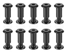 Skruvstolpe Passar För 5/16\"(8mm) Håldiameter, Hane M6x10mm Bältesspänne Bindande Bultar Läderfäste Kolstål (svart) (10 set)