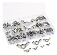 [RM]Wing Nuts, 100 pcs Stainless Steel Metric Thread M3 M4 M5 M6 M8 M10 M12 Butterfly Wing Nuts Assortment Kit for DIY Tools