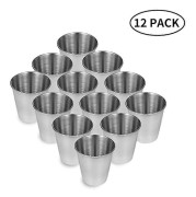 Shotglas i set om 12, Schnapps-tumbler i rostfritt stål, Stamper Pearl ..