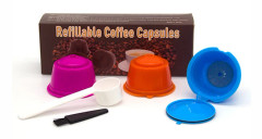Kaffefilter återanvändbar kapsel för Nescafe Dolce Gusto-bryggare, 3-pack (rosaröd-orange-blå)