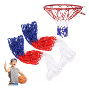2x Basketbollnät Röd Vit Blå (utan Ring) - Med 12 Öglor - Korg - Basketnät - Basketbollnät - Basketkorgsnät - Basketplan