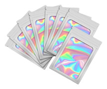 100 Återförslutningsbara Mylar-påsar, Zip Lock, Självhäftande Plastmatpåsar, Zip Lock Foliepåsar med Klart Fönster, För Små Företag, 9x16 cm), Vit