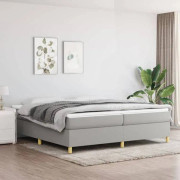 Maison Exclusive - Sängram med ljusgrå fjädrar 200x200 cm tyg ljusgrått