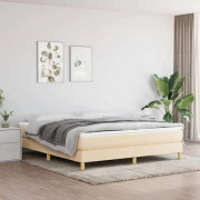 Maison Exclusive - Sängram med fjädrar crème 160x200 cm tyg Grädde