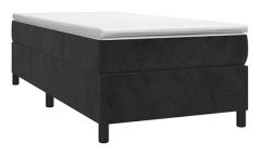 Sängram med madrass - Exklusivt Hem - Svart - 80x200 cm - Sammet - Maximal avkoppling