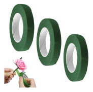 ING Floral tejp - 3 rullar - Grön självhäftande floral tejp - Lämplig för blomsterarrangemang och DIY-projekt - 12mm*30m rulle