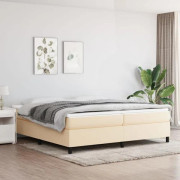 Maison Exclusive - Sängram med lameller inklusive Crème madrass 200x200 cm Tyg