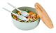 Saladbestickset av naturfiber, stor skål av bambufiber med trälock och serveringsbestick, giftfri och livsmedelssäker blandnings- och förvaringslösning för TXS