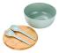 Saladbestickset av naturfiber, stor skål av bambufiber med trälock och serveringsbestick, giftfri och livsmedelssäker blandnings- och förvaringslösning för TXS