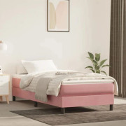 Maison Exclusive - Sängram med fjädrar rosa 90x190 cm sammet rosa