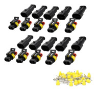 10 Kit Vattentät Elektrisk Kontakt 1,5 mm Serie Terminaler Vattentålig (2 Stift)
