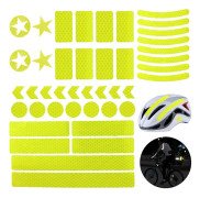 6 reflekterande klistermärken - reflekterande hjälm- och cykelklistermärken - körfältsreflektorer - reflekterande tejp för cyklar - nattsäkerhetsklistermärken - 6 färger
