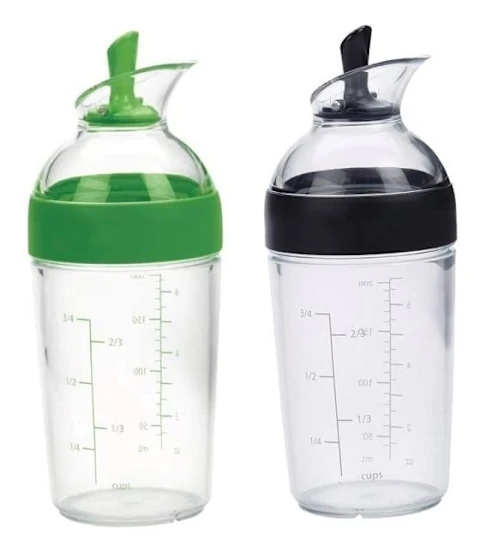 2-delat set med 2 Easy Grips salladsdressingblandare med Quick Mix-skala, 240 ml