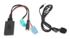 Hililand AUX-adapter för Renault, AUX-IN Statisk ljud Bluetooth 6-stifts adapter med mikrofon