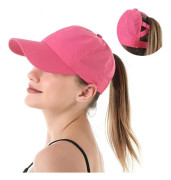 Solhatt för kvinnor, Baseballkeps med hästsvans för kvinnor, Snabbtorkande sommarhatt, Ventilerande mesh, Korsad hatt, Solhatt för utomhussporter, Rosa