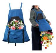 Harvest Apron - Large Outdoor Picking Bag - Gardening - Quick Release Harvest Apron - Backpack Tool - Blue