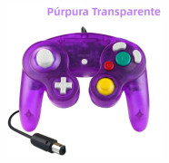 Transparent Lila GameCube Trådbunden Handkontroll, Kompatibel med Wii och Klassiska NGC-spel