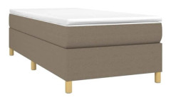 Maison Exclusive - Sängbotten med ribbor och madras Taupe 90x200 cm Tyg