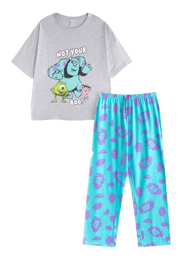 Monsters Inc Womens/Ladies Sully Short-Sleeved Long Pyjama Set