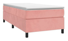 Maison Exclusive - Sängbotten med lameller och rosa madrass 90x200 cm Sammet