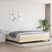 Maison Exclusive - Sängram med lameller inklusive Crème madrass 200x200 cm Tyg