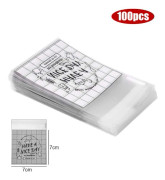 100 st Rutiga Krispiga Kakförpackningspåsar Ha en Bra Dag Självhäftande Påse Transparent Kexpåse 7x7cm 10x10xm (FMY) 7x7cm 100 st 7x7cm 100 st