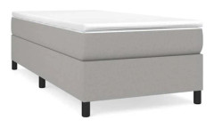 Maison Exclusive - Bäddbotten med ribbor och grå ljus madrass 90x190 cm Tyg
