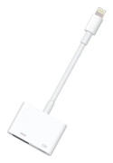 Digital AV-adapter Lightning till HDMI-adapter 1080p med Lightning-laddningsport för utvalda iPhone-, iPad- och iPod-modeller och TV-skärm-projektor (vit)