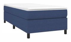 Maison Exclusive - Sängram med fjädrar blå 80x200 cm tyg blå