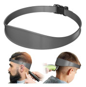 Justerbar hårlinjetrimningsguide, rakmal, DIY självtrimningssystem, raka och underhåll en ren, rak hårlinje, lättanvänt verktyg, grå