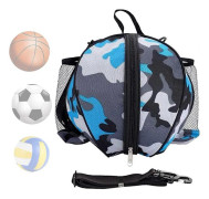 Waterproof Basket Sling Bag Portable One Shoulder Round Training Sport Football, Blue