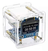 ESP8266 DIY Elektronisk Kit Mini Väderprognos Klockkit WIFI Nätverksansluten med OLED-Display & Fodral D