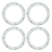 4-pack 12-tums metalltrådskransram, gröna runda DIY blomsterhantverk, för nyårs-, tacksägelse-, påsk- och julfestdekorationer