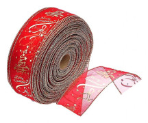 Heyone God Jul Tryck Glitterband Virvel Trådbunden Ren Julgransdekoration Band För Hårrosetter Presentinslagning Diy Hantverk 200x6.3cm