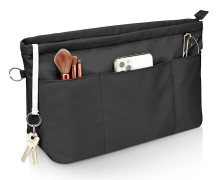 Betoors handväska organizer, fickorganisator nylon vattentät fickorganisator för shoppingväskor, död väska organizer med nyckelring och svart M