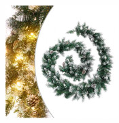 vidaXL Julgirlang med LED-lampor grön 2,7 m PVC
