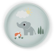 Done by Deer - Silicone StickStay Plate Playground - Blue - 18 x H 3 cm