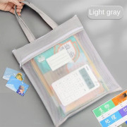 Transparent Nät Filväska Stationery Hållare Väska LJUSGRÅ Light grey