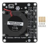 Turbo Kylfläkt Borstlös med LED-ljus Expansionskort Passar Raspberry Pi 4b 3b 3a