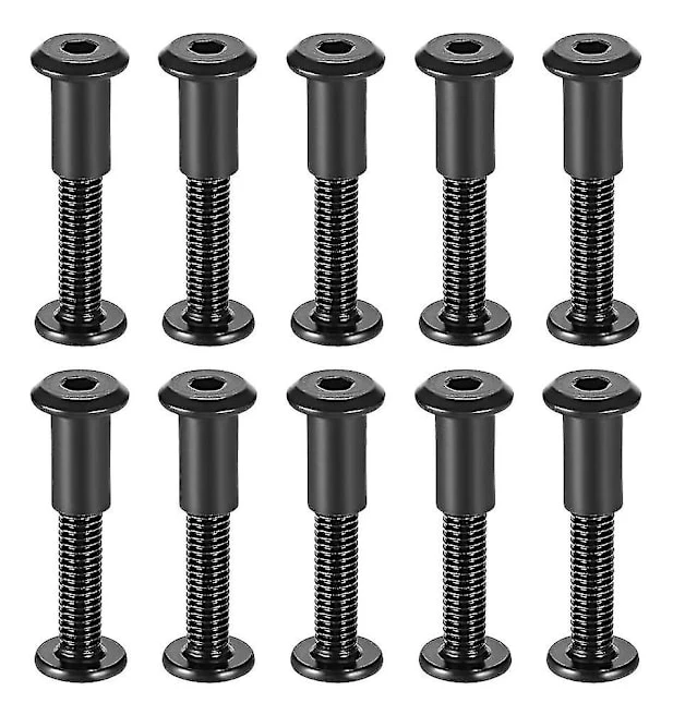 Skruvstolpe Passar För 5/16\"(8mm) Håls Dia, Hane M6x40mm Bindningsbultar Läderfäste Kolstål Svart 10 Set