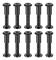 Skruvstolpe Passar För 5/16\"(8mm) Håls Dia, Hane M6x40mm Bindningsbultar Läderfäste Kolstål Svart 10 Set