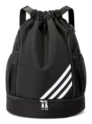 Vattentät Basketboll Fotboll Paket Ficka Dragsko Ryggsäck Lättvikts Vikbar Rese Sport Enkel Ryggsäck Fitness Utomhus black