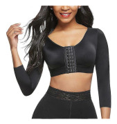 Aishang Arm Shaper för Kvinnor Efter Operation Push Up BH Kompression Ärmar Slimmande Arm Främre Stängning Sömlösa Shapewear,,XXXL