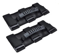 2-pack handtagssats kompatibel med Jeep Wrangler TJ YJ JK, enkel att montera 3-remmar design för modeller 1987-2022 (svart)