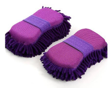2pcs Coral Sponge Car Washer Sponge Cleaning Car Care Detailing Brushes Washing Sponge Auto Gloves Styling Cleaning Supplies Purple