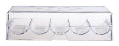 Tålig 100 Chips Akryl Förvaringsbricka Fodral Behållare med Lock 21 x 8 x 5.8cm{h}