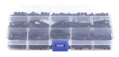 250 st Nylon M3 Hex Kolumn Hane Standoff Distans Skruv Mutter Sortimentslåda (M3 hane standoff A)
