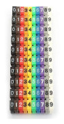 0-9 Digitalt kodad klämma på plast kabel identifiering tråd markör nummer tag etikett tråd etikett rör set kabel markör rör färgglada