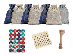 Julklappspåsar Adventskalender Presentpåsar DIY Dekorationer För Julfest 14x10cm Rektangulär Form 24st Assorted Color 14X10cm