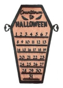 Halloween Nedräkningskalender med rörlig spöke i massivt trä, återanvändbar heminredning, kalender
